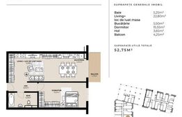 Apartament de 2 camere 53 mp, Marasti