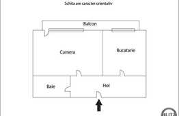 1 camera, decomandat, 32,08 mp, terasa, A.C, zona strazii Calea Turzii