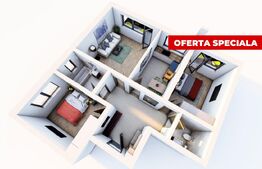 Apartament 3 camere, 2 bai , 78 mp + 15 mp terasa