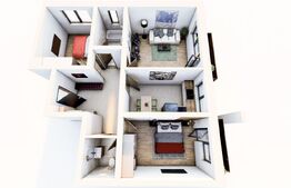 Apartament 3 camere, 2 bai , 78 mp + 15 mp terasa