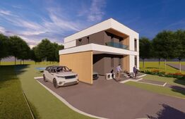 Casa moderna, la standard NZEB, 800 mp teren, Sopor