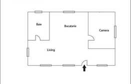 Casa  de vanzare, 50 mp,cu 500 mp de teren si front la strada de 25 ml!