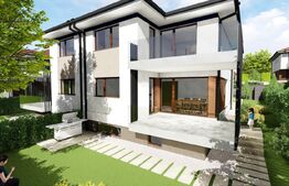 Casă modernă 192 mp, 5 camere, Living, Bucatarie, ansamblu premium