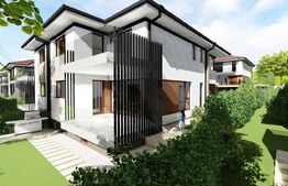 Casă modernă 192 mp, 6 camere, Living, Bucatarie, ansamblu premium