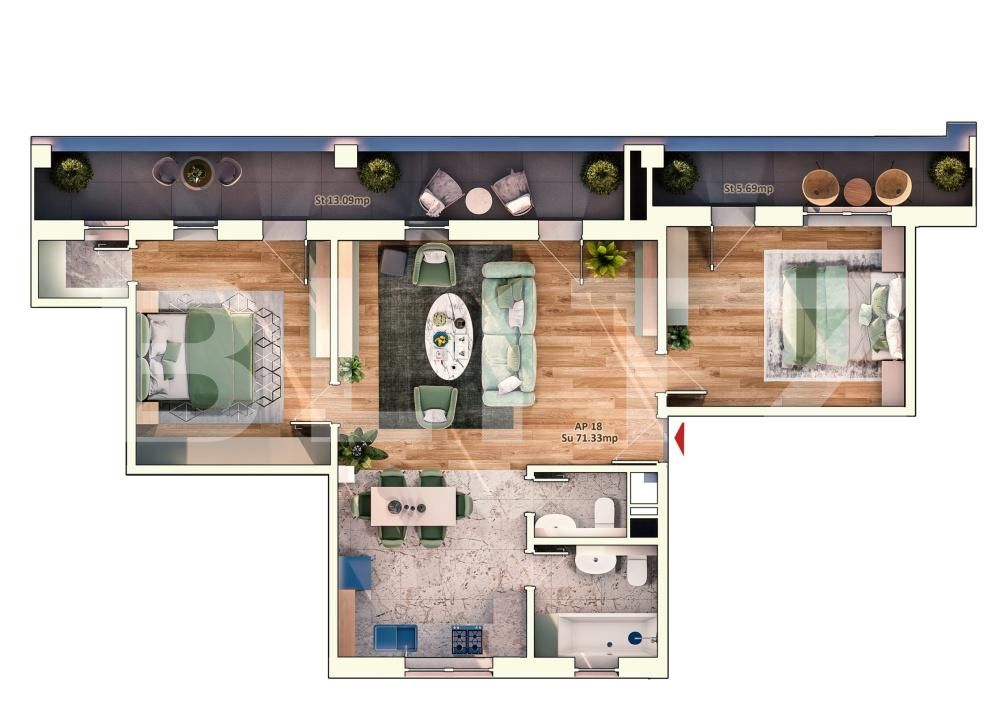 Apartament de vânzare 3 camere Marasti - 180691AV | BLITZ Cluj-Napoca | Poza3