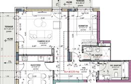 3 camere, 2 bai, 2 balcoane, etajul 2, TERRA Oasului