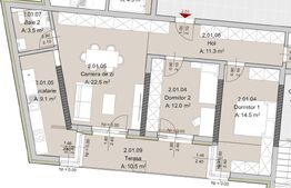 Apartament 3 camere, 2 bai, 80 mp, constructie noua, zona The Office