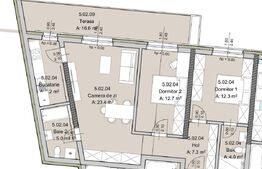 Apartament 3 camere, 71 mp, Terasa 17 mp, Imobil Nou, Zona The Office