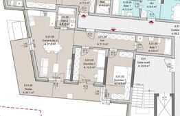 Apartament 3 camere, 77 mp, Terasa 24 mp, Imobil Nou, Semicentral