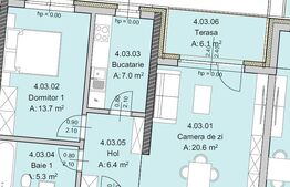 Apartament 2 camere 53 mp, Constructie Noua, Zona The Office