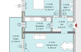 Apartament 2 camere 61 mp, Constructie Noua, Zona Semicentrala