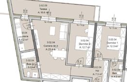 Apartament 3 camere, 71 mp, Terasa 17 mp, Imobil Nou, Semicentral