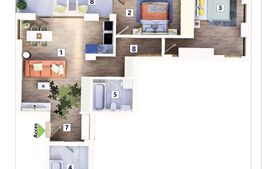 Apartament 3 camere, in constructie, zona Tractoru