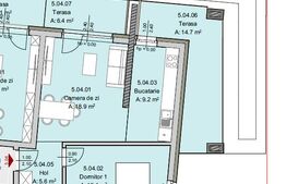 Apartament 2 camere, 52 mp, Terasa 21 mp, Imobil Nou, Semicentral