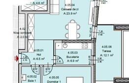 Apartament 2 camere, 56 mp, Terasa 12 mp, Imobil Nou, Semicentral