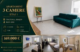 Apartament de 3 camere | Tractorul | Etaj 1 | Parcare inclusa