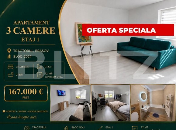 Apartament de vânzare 3 camere Tractorul - 181698AV | BLITZ Brașov | Poza1