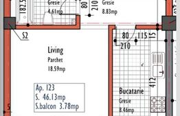 Apartament cu o camera decomandata, 46 mp, intermediar, garaj, The Office