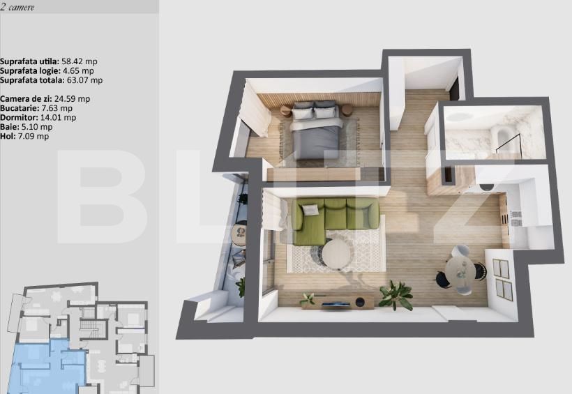 Apartament de vânzare 2 camere Marasti - 182394AV | BLITZ Cluj-Napoca | Poza1