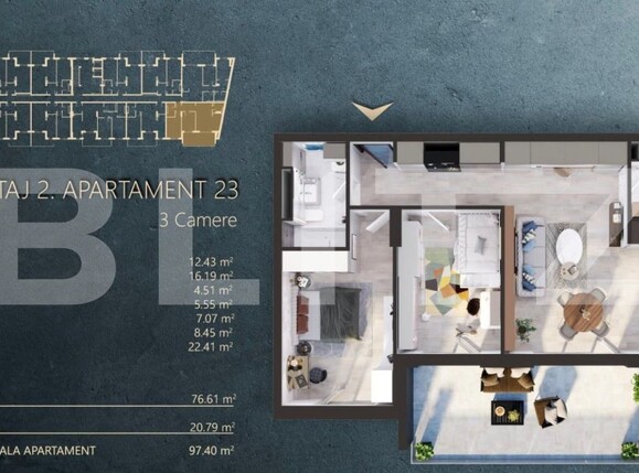 Apartament de vânzare 3 camere Marasti - 182523AV | BLITZ Cluj-Napoca | Poza2