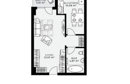 Apartament cu 1 camera, 38 mp, etaj intermediar – Zona Iulius Mall