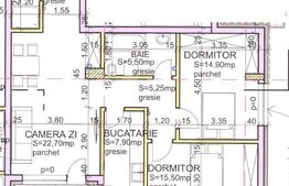 Apartament 3 camere, 2 bai, 92 mp, terasa 14 mp, zona Andrei Muresanu