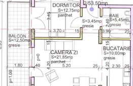 Apartament 2 camere, 54 mp, terasa 13 mp, zona Andrei Muresanu