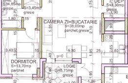 Apartament 2 camere, 63 mp, Semifinisat, Zona Andrei Muresanu