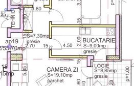 Apartament cu 2 camere, 56 mp, bloc nou - zona Andrei Muresanu