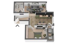 Apartament semifinisat, cu 2 camere, 44mp, balcon, in Apahida