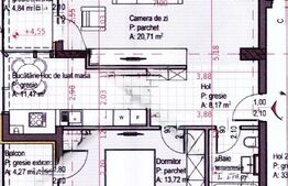 Apartament 2 camere decomandat, 58,7 mp utili + doua balcone, zona Iulius Mall