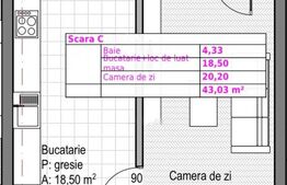 Apartament cu 1 camera + bucatarie inchisa, Soporului – aproape de Iulius Mall