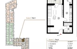 Apartament nou de vanzare 44 mp Soporului Comision 0%