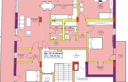 Apartament 4 camere, 3 Bai, 126 mp, Terasa 63 mp, Zona Rivus