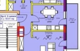 Apartament 2 camere, decomandat, 60 mp, imobil nou, zona Rivus