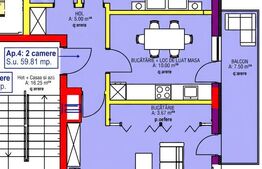 Apartament 2 camere, decomandat, 60 mp, imobil nou, zona Rivus