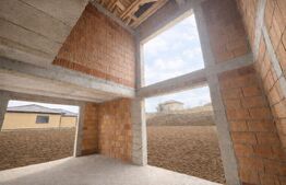 Casa premium semifinisata cu geam panoramic, garaj si teren 786mp