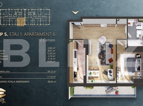 Apartament de vânzare 2 camere Marasti - 186775AV | BLITZ Cluj-Napoca | Poza1