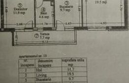 Apartament 2 camere, decomandat, 60 mp, parcare, zona Catanelor