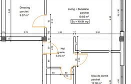 Apartament cu 3 camere, 50 mp, zona Tineretului