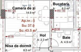 Apartament 1 camera, 37 mp, zona Manastur - Vivo/Metro/Amethyst