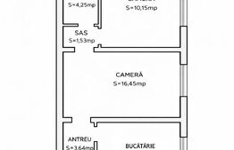 Apartament cu 2 camere de vanzare pe Str.Jean Jaures Nr.12, 43mp