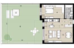 Apartament 2 camere 57mp,  gradina 77mp, Zona The Office, Record Park