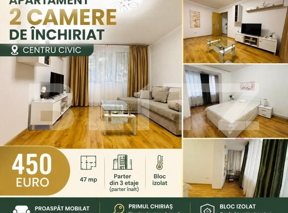 Apartament de închiriat 2 camere Centrul Civic - 188352AI | BLITZ Brașov | Poza1