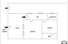 Vanzare casa in  curte comuna, 60 mp teren, pretabila pentru spatiu comercial!