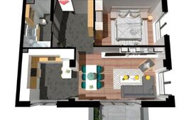 Apartament 2 camere, 57 mp, gradina, terasa, zona exclusivista Floresti