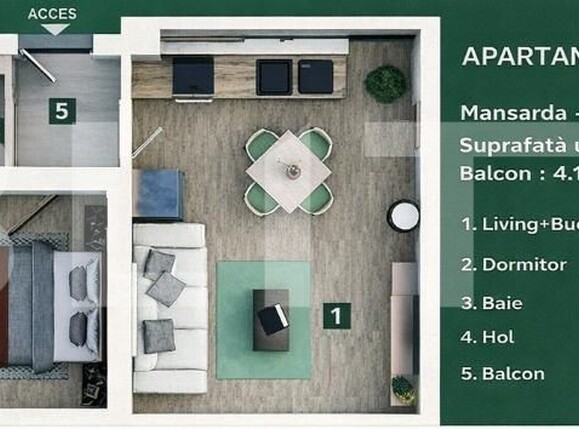 Apartament de vânzare 2 camere Sanpetru - 190287AV | BLITZ Brașov | Poza4