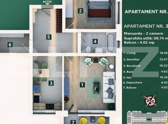 Apartament de vânzare 2 camere Sanpetru - 190292AV | BLITZ Brașov | Poza4