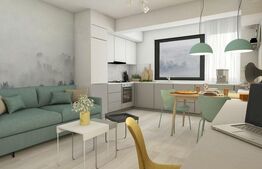 Apartament 2 camere, living cu bucătărie open space, balcon – 50 mp utili