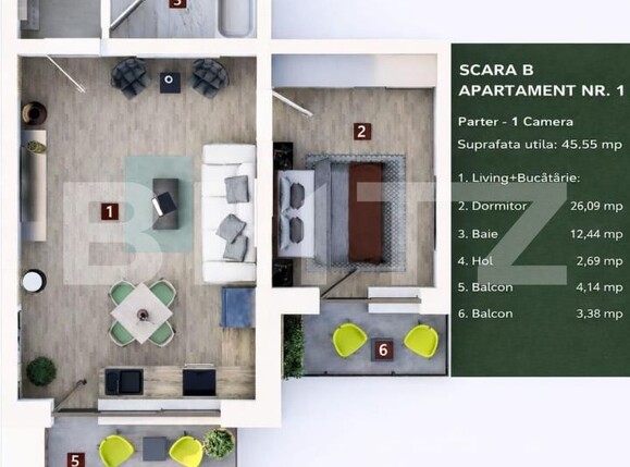 Apartament de vânzare 2 camere Sanpetru - 190400AV | BLITZ Brașov | Poza2